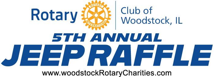 Rotary Club of Woodstock IL 5th Annual Jeep Raffle Logo